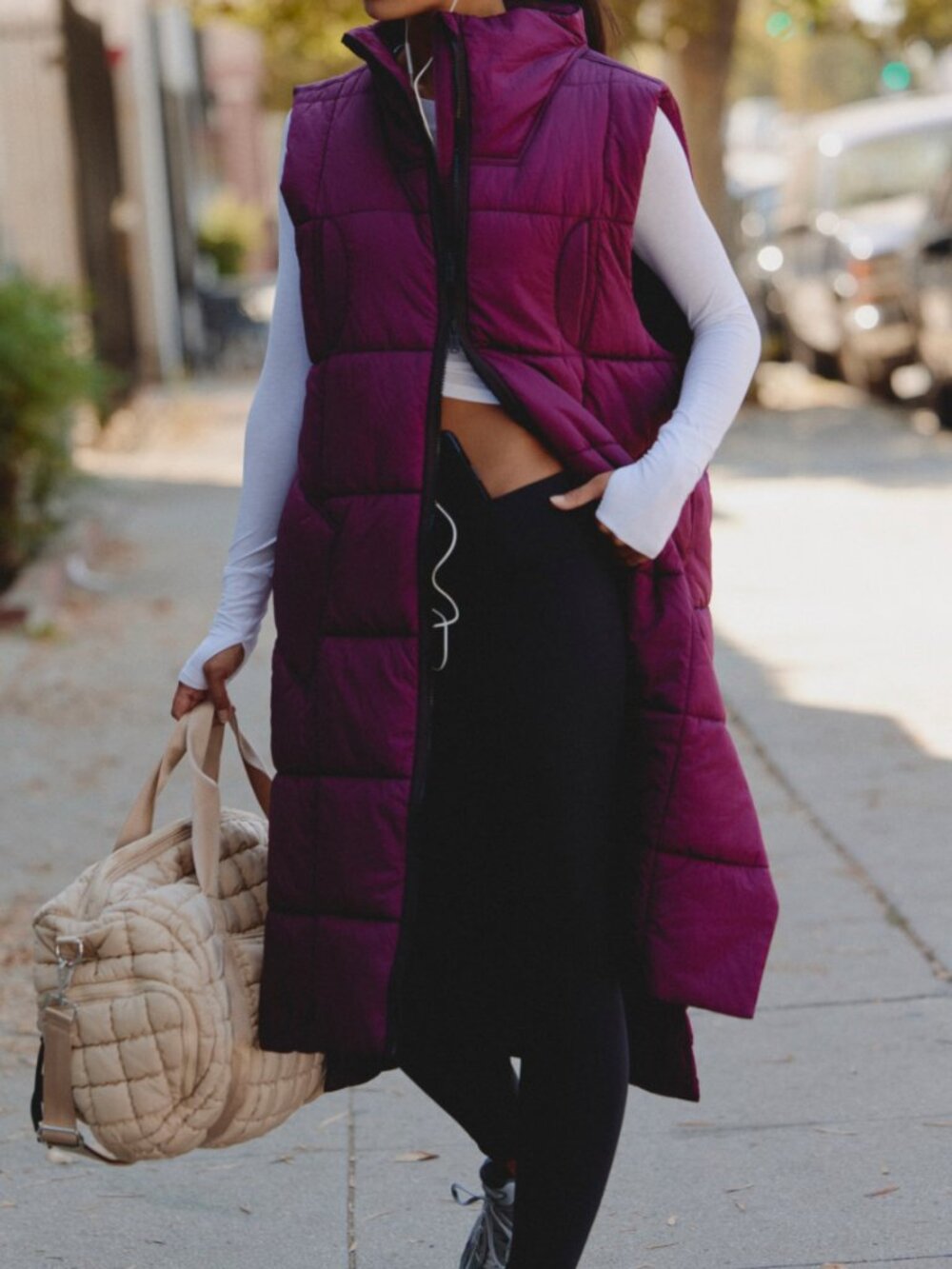 NWT Free People On The Move Packable Vest Deep Mulberry